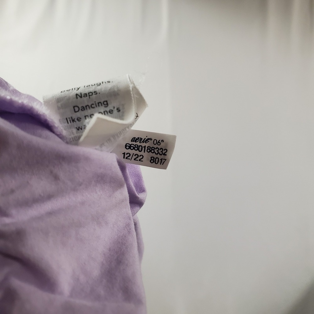 Aerie Wide‎ Leg Cargo Pants Women XL Pastel Purple Cotton Pocket Drawstring - Picture 10 of 10